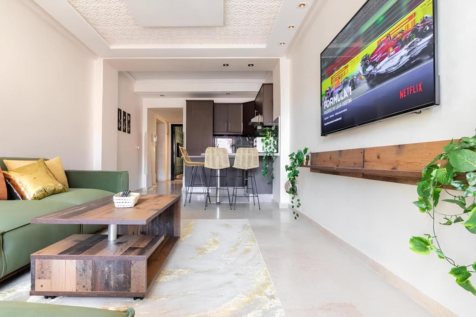 C-Appartement De Luxe Plein Centre De Gueliz Avec Piscine Parking Wifi Netflix 马拉喀什 外观 照片